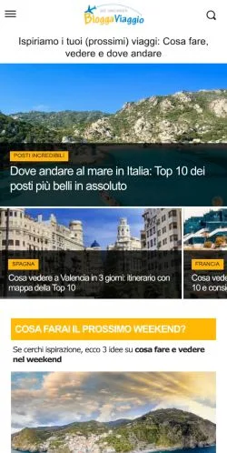 Anteprima del sito Bloggaviaggio, media di Italia per articoli sponsorizzati