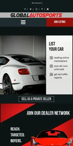 Anteprima del sito Global Autosports, media di Stati Uniti per articoli sponsorizzati
