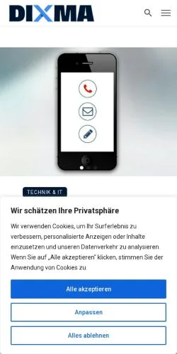 Voorbeeld van de site Dixma, medium uit Duitsland voor gesponsorde artikelen