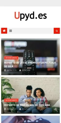 Vista previa del sitio Upyd, medio de España para artículos patrocinados
