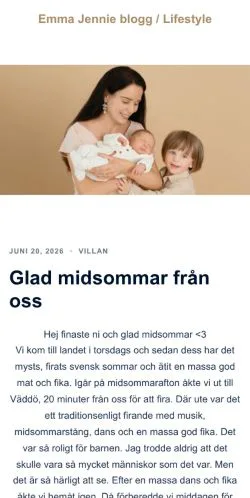 Anteprima del sito Emma Jennie, media di Svezia per articoli sponsorizzati
