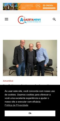 Pré-visualização do site A Gazeta News, meio de Brasil para artigos patrocinados
