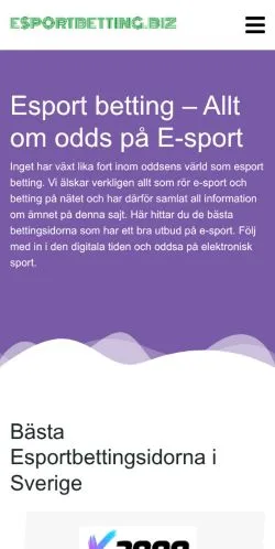 Pré-visualização do site Esport betting, meio de Suécia para artigos patrocinados