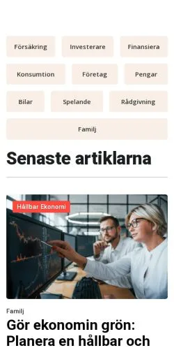 Anteprima del sito finansnyckel.se, media di Svezia per articoli sponsorizzati