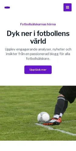 Podgląd witryny Fotbollsmatchen, medium z kraju Szwecja do artykułów sponsorowanych