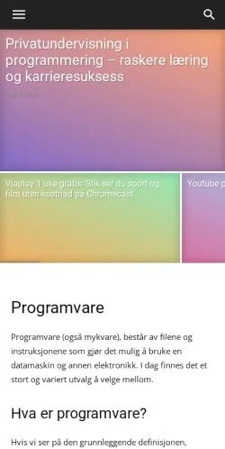 Podgląd witryny Gratis Programvare, medium z kraju Norwegia do artykułów sponsorowanych