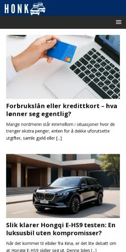 Vorschau der Website Honk, Medium aus Norwegen für gesponserte Artikel