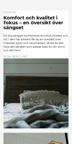 Voorbeeld van de site maxhemma.se, medium uit Zweden voor gesponsorde artikelen