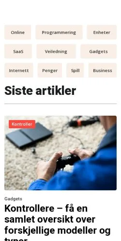 Aperçu du site sjekktech.com, média de Norvège pour articles sponsorisés