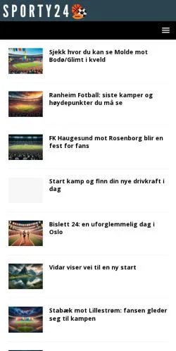 Anteprima del sito Sporty24, media di Norvegia per articoli sponsorizzati