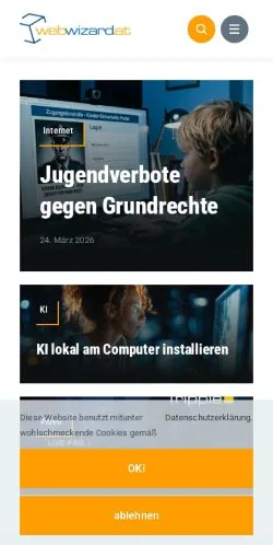 Anteprima del sito Webwizard, media di Austria per articoli sponsorizzati
