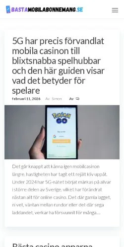Anteprima del sito Bästa Mobilabonnemang, media di Svezia per articoli sponsorizzati