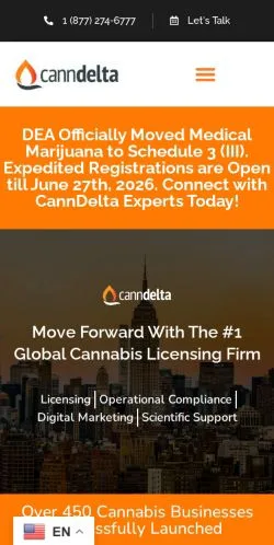 Preview of the CannDelta website, a media outlet in United States for sponsored articles