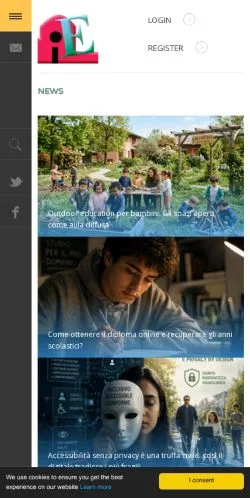 Forhåndsvisning av nettstedet Educare, medium fra Italia for sponsede artikler