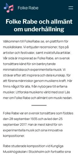 스폰서 기사용 스웨덴 매체 Folke Rabe 사이트 미리보기