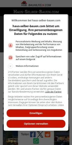 Podgląd witryny Haus Selber Bauen, medium z kraju Niemcy do artykułów sponsorowanych