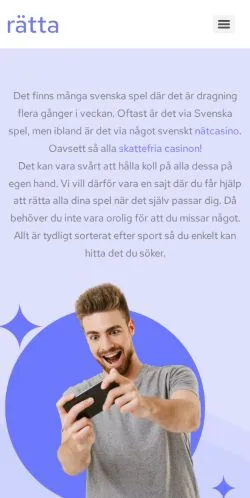 Anteprima del sito Rätta, media di Svezia per articoli sponsorizzati