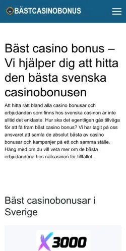 Anteprima del sito bästcasinobonus, media di Svezia per articoli sponsorizzati