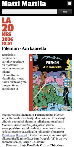 Anteprima del sito Matti Mattila, media di Finlandia per articoli sponsorizzati