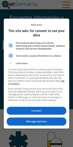 Anteprima del sito QuéFarmacia, media di Messico per articoli sponsorizzati