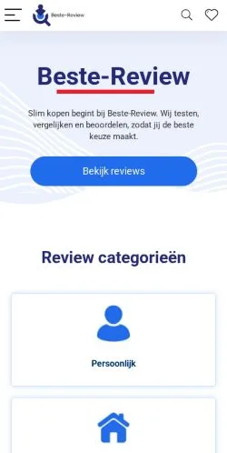 Podgląd witryny Beste Review, medium z kraju Holandia do artykułów sponsorowanych
