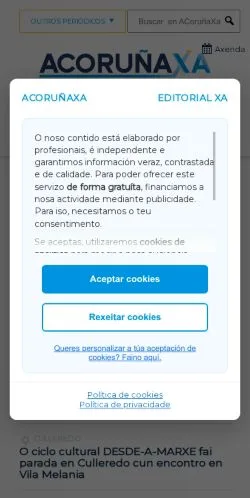Anteprima del sito ACoruñaXa, media di Stati Uniti per articoli sponsorizzati