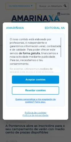 Pré-visualização do site Últimas Novas de A Mariña, meio de Estados Unidos para artigos patrocinados