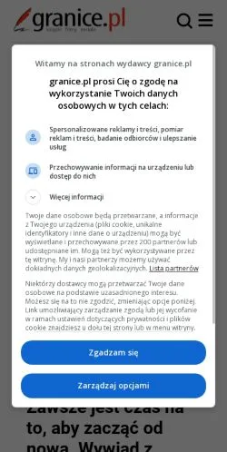Vorschau der Website Granice, Medium aus Polen für gesponserte Artikel