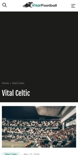 Vista previa del sitio VitalFootball Celtic, medio de Reino Unido para artículos patrocinados