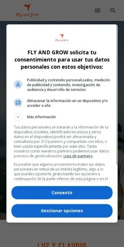 Preview of the Fly And Grow website, a media outlet in Spain for sponsored articles
