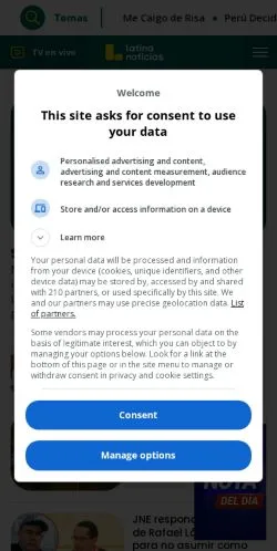 Anteprima del sito Latina Noticias, media di Laos per articoli sponsorizzati
