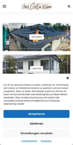 Anteprima del sito Haus Garten Wohnen, media di Germania per articoli sponsorizzati