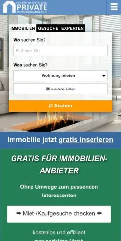 스폰서 기사용 독일 매체 Immobilien Privat Makler 사이트 미리보기