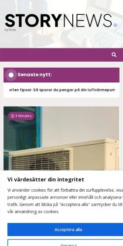 Anteprima del sito StoryNews, media di Svezia per articoli sponsorizzati