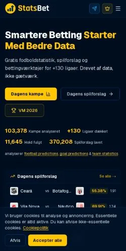 スポンサード記事向けのデンマークメディア、StatsBetのサイトプレビュー