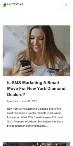 Aperçu du site SMS Marketing Blog, média de États-Unis pour articles sponsorisés