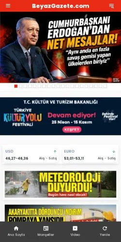 Anteprima del sito BeyazGazete.com, media di Turchia per articoli sponsorizzati
