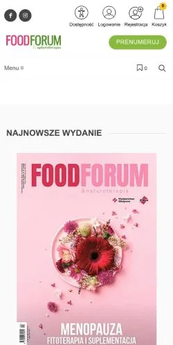 Anteprima del sito Food Forum, media di Polonia per articoli sponsorizzati