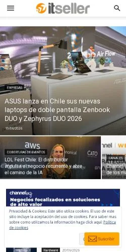 Anteprima del sito ITseller Chile, media di Spagna per articoli sponsorizzati