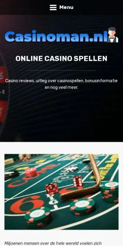 Anteprima del sito Casinoman, media di Paesi Bassi per articoli sponsorizzati