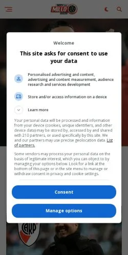 スポンサード記事向けのスペインメディア、Soy del Milloのサイトプレビュー