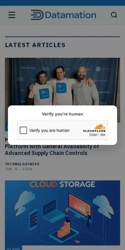 Forhåndsvisning av nettstedet Datamation, medium fra USA for sponsede artikler