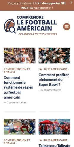 Anteprima del sito Comprendre Le Football Américain, media di Francia per articoli sponsorizzati