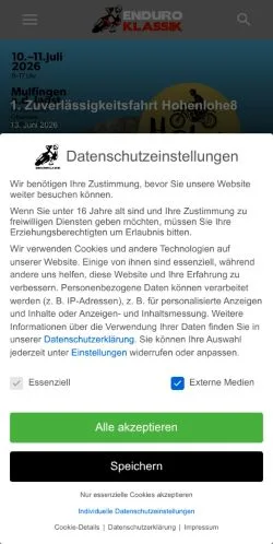 Anteprima del sito Enduro-Klassik, media di Germania per articoli sponsorizzati