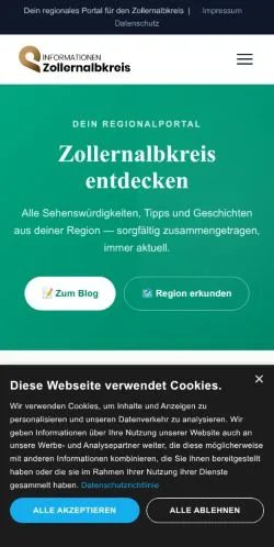 Podgląd witryny Zollernalbkreis Info, medium z kraju Niemcy do artykułów sponsorowanych