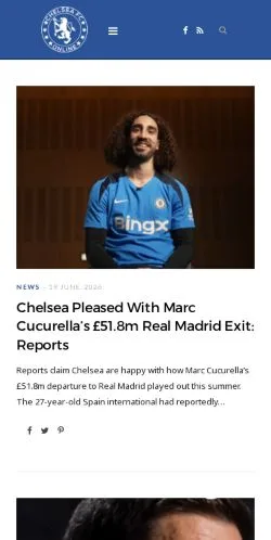 스폰서 기사용 미국 매체 Chelsea FC Online 사이트 미리보기