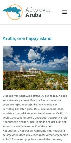 Podgląd witryny Alles Over Aruba, medium z kraju Holandia do artykułów sponsorowanych