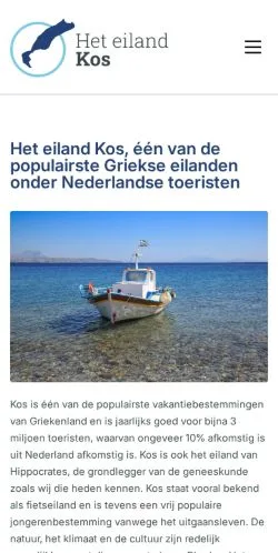 Anteprima del sito Het Eiland Kos, media di Paesi Bassi per articoli sponsorizzati
