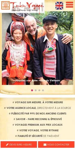 Anteprima del sito Tonkin Voyage, media di Francia per articoli sponsorizzati