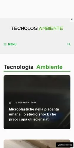 Anteprima del sito Tecnologia e Ambiente, media di Italia per articoli sponsorizzati
